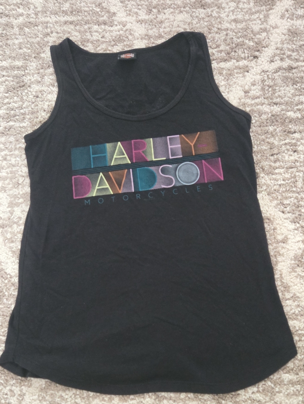 Harley-Davidson Black Women's Tank with Multicolor Block Logo